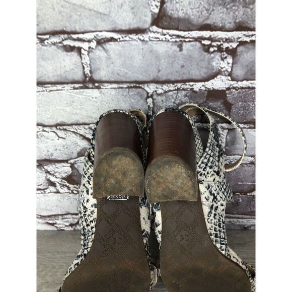 Vionic Carmel Grey Ivory Leather Snake Print Heel Sandals Women’s 9.5M US/41.5EU - Picture 8 of 16